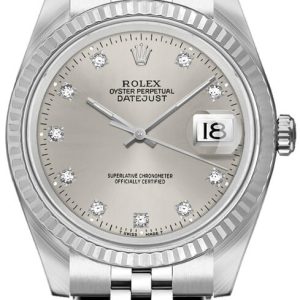 watch for man rolex datejust 36 diamond hour markers automatic unisex watch 16234 001
