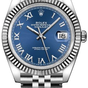 watch for man rolex datejust 41 blue roman numeral dial men s watch 126334 0026 001