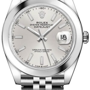 watch for man rolex datejust 41 silver dial smooth bezel men s watch 126300 0004 001