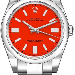 watch for man rolex oyster perpetual 41 coral red domed bezel men s watch 124300 0007 001