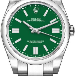 watch for man rolex oyster perpetual 41 green dial oystersteel men s watch 124300 0005 001