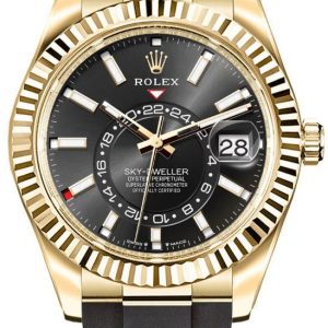 watch for man rolex sky dweller 18k yellow gold oysterflex men s watch 336238 0002 001